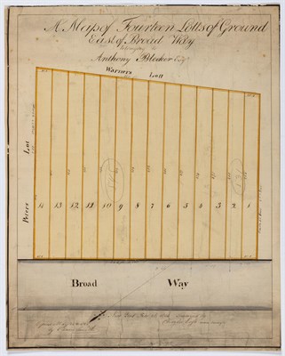 Lot 84 - A fine plan of lots in New York belonging to Anthony Bleecker