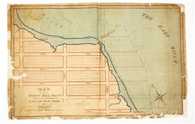 Lot 92 - A very fine large color plan of the East River waterfront from 1824