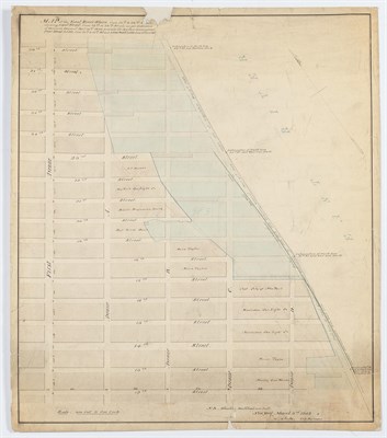 Lot 102 - A manuscript survey map of the East River shoreline