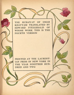 Lot 279 - [RUBAIYAT] The Rubaiyat of Omar Khayyam....