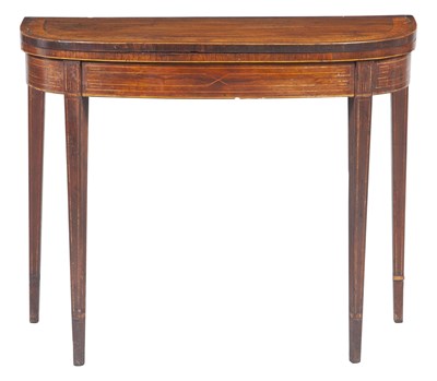 Lot 194 - George III Rosewood and Satinwood Fold-Over...