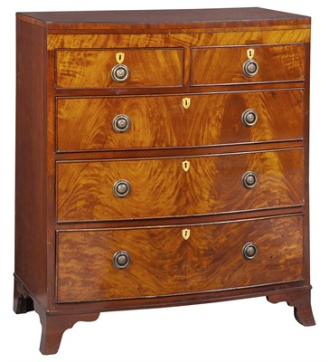 Lot 195 - George III Inlaid Mahogany Bow-Front Chest of...