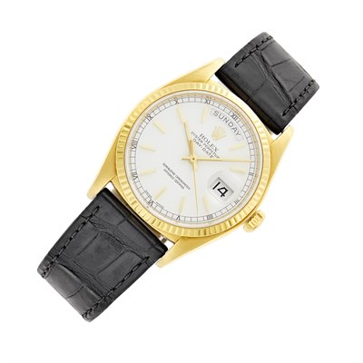 Lot 98 - Rolex Gold Oyster Perpetual 'Day-Date' Wristwatch, Ref. 18038