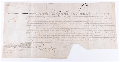 Lot 121 - LOUIS XIV, King of France Signed appointment...