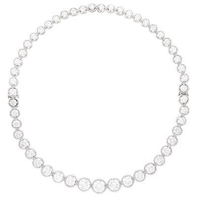 Lot 121 - Platinum and Diamond Necklace/Bracelet Combination