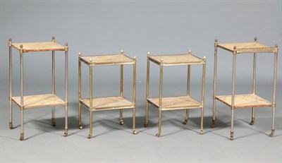 Lot 342 - Two Pairs of Leather-Lined Brass Two-Tier...