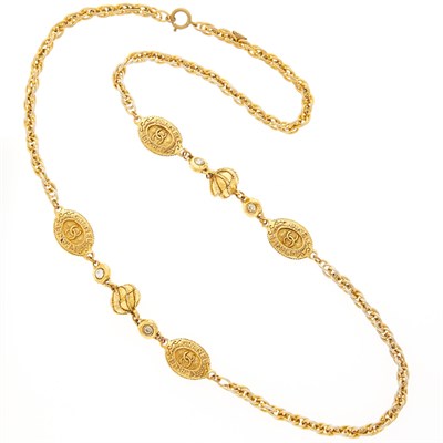 Lot 1053 - Chanel Long Rhinestone Chain Necklace