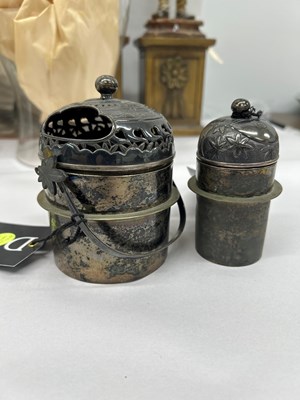 Lot 172 - A Japanese Silver and Lacquer Diminutive Cabinet-Form Case