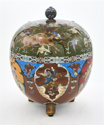 Lot 378 - A Large Japanese Cloisonne Enamel Censer