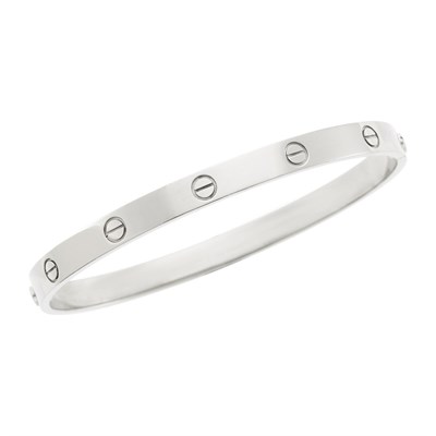 Lot 93 - Cartier Gentleman's White Gold 'Love' Bangle Bracelet