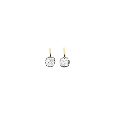 Lot 133 - Pair of Silver, Gold and Diamond Earrings
