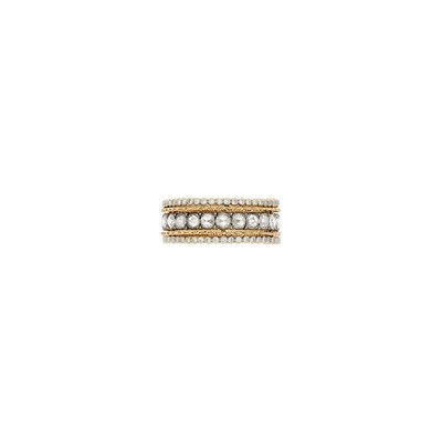 Lot 30 - Buccellati Gold, Silver and Diamond Band Ring