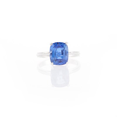 Lot 2175 - White Gold and Sapphire Ring