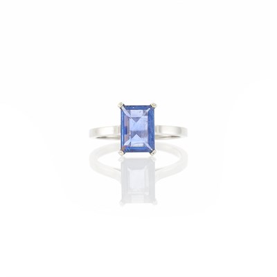 Lot 94 - Platinum and Sapphire Ring, France
