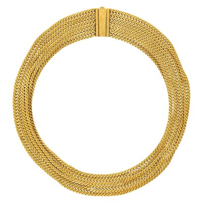 Lot 104 - Eight Strand Gold Necklace