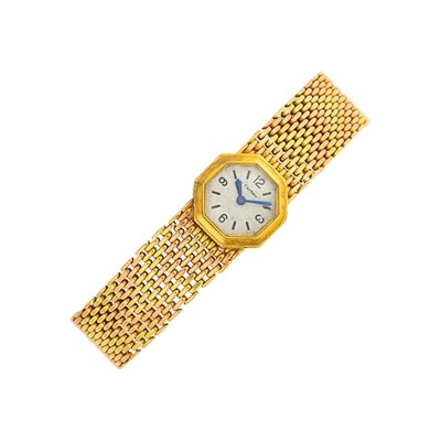 Lot 100 - Cartier, Jaeger LeCoultre Tricolor Gold Wristwatch