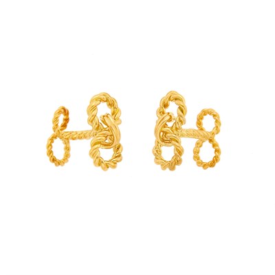 Lot 2055 - Tiffany & Co. Pair of Gold Cufflinks