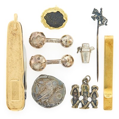 Lot 2244 - Group of Gold, Silver and Metal Accessories and Three Stainless Steel Wristwatches