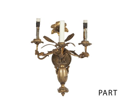 Lot 318 - Pair of Louis XV Style Brass Floriform...