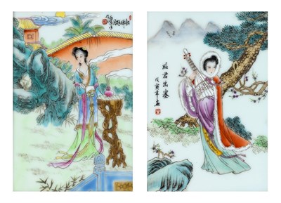 Lot 139 - Pair of Chinese Enameled Porcelain Plaques