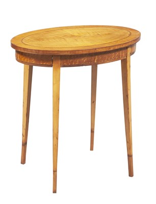 Lot 209 - George III Style Inlaid Mahogany Oval Table...