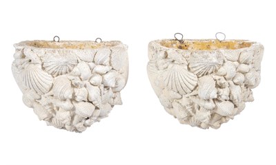 Lot 337 - Pair of Richard Etts Style Stone Seashell Wall...