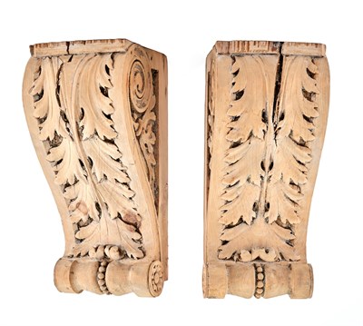 Lot 181 - Pair of Carved Wood Architectural Corbels...