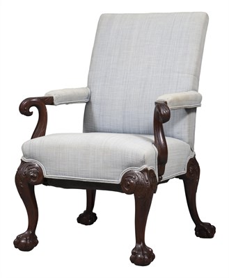Lot 89 - Irish George II Style Upholstered Armchair...