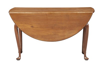 Lot 175 - Queen Anne Walnut Circular Drop-Leaf Table...