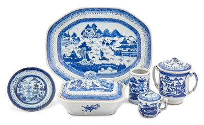 Lot 159 - Group of Chinese Export Porcelain Blue and...