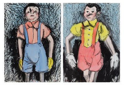 Lot 2220 - Jim Dine (b. 1935) WATERCOLOR BOYS: DIPTYCH...