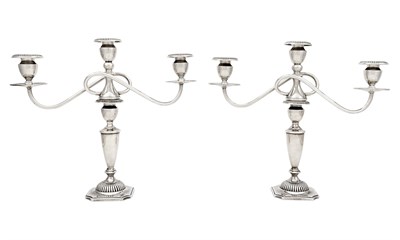 Lot 289 - Pair of American Sterling Silver Three-Light...