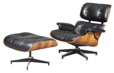 Lot 100 - Charles and Ray Eames Leather Upholstered...