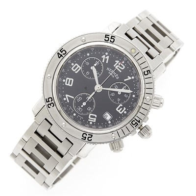 Lot 2329 - Hermès Paris Stainless Steel 'Clipper Diver Chronograph' Wristwatch, Ref. CL2.910