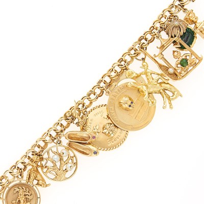 Lot 2152 - Gold Charm Bracelet