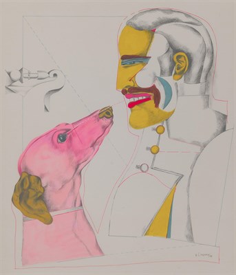 Lot 64 - Richard Lindner German/American, 1901-1978 Man'...