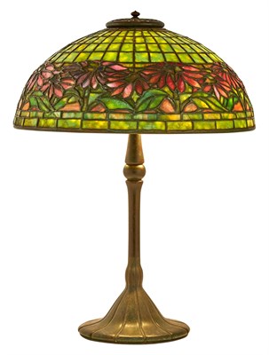 Lot 500 - Tiffany Studios Bronze and Leaded Glass...