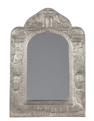 Lot 212 - Middle Eastern Silvered Metal Mirror