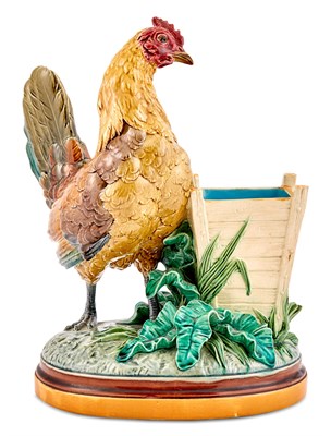 Lot 306 - Minton & Co. Majolica Hen Spill Vase Model no....