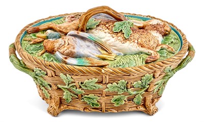 Lot 315 - Minton & Co. Majolica Oval Game-Pie Dish and...