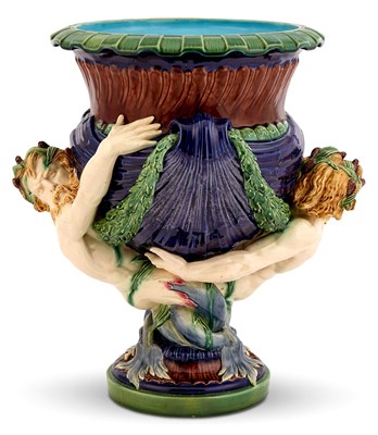 Lot 319 - Minton & Co. Majolica Figural Wine Cooler...