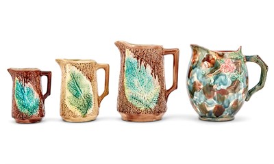 Lot 314 - Group of Four English Majolica Jugs Comprising...