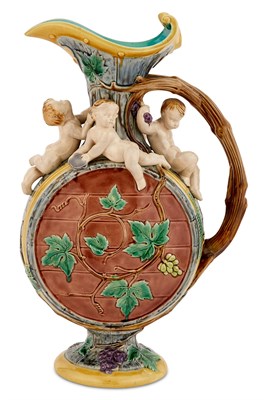 Lot 297 - Minton & Co. Majolica Figural Wine Jug Model...