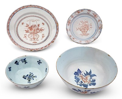 Lot 199 - Four Polychrome-Decorated Delftware Table Articles