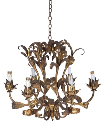 Lot 344 - Gilt-Metal Six-Light Chandelier Height...