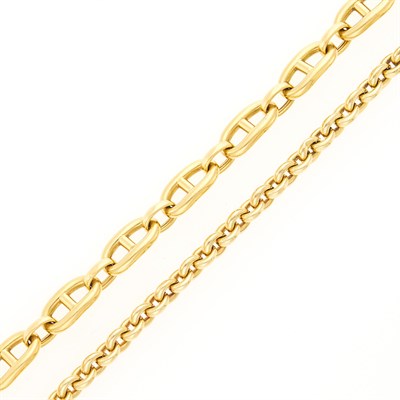 Lot 2012 - Two Two-Color Gold Link Bracelets