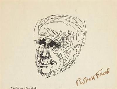 Lot 169 - FROST, ROBERT Signature on printed portrait....