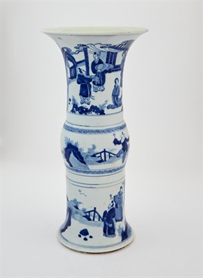 Lot 285 - A Chinese Blue and White Porcelain Gu Vase