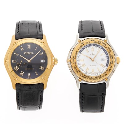 Lot 2352 - Ebel Gold 'Classic Wave' Wristwatch and Stainless Steel and Gold 'Voyager' Wristwatch