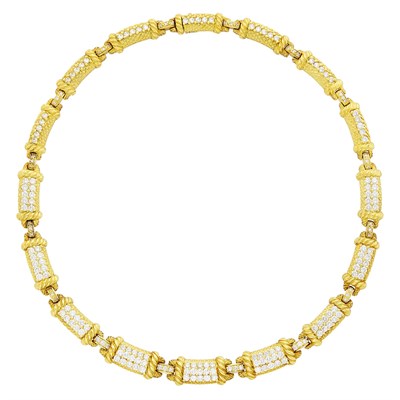 Lot 6 - Judith Ripka Gold and Diamond Necklace